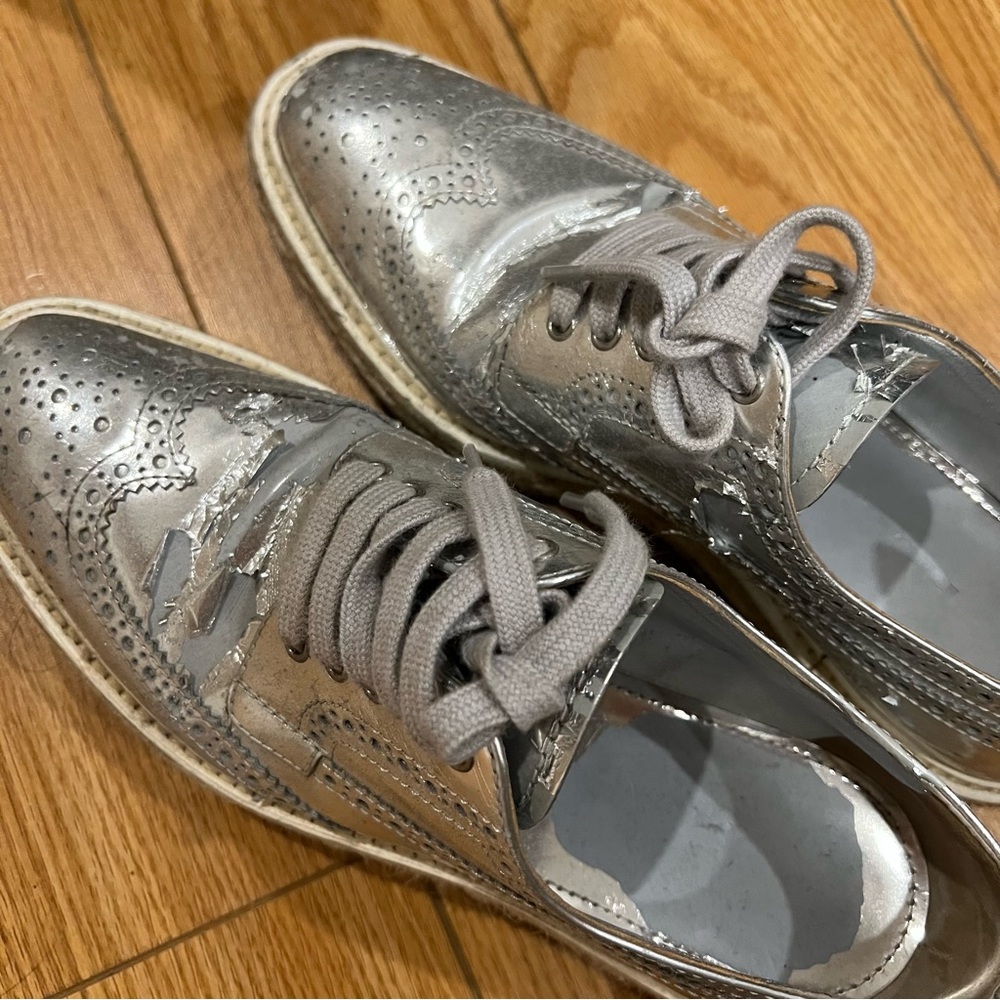 Authentic Prada Silver Platform Shoes - Picture 3 of 4